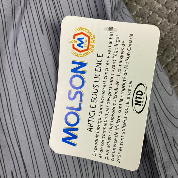 NWT Vintage Molson Canadian Beer Board Shorts Men's XL Gray Swim Trunks Lined - Picture 2 of 13